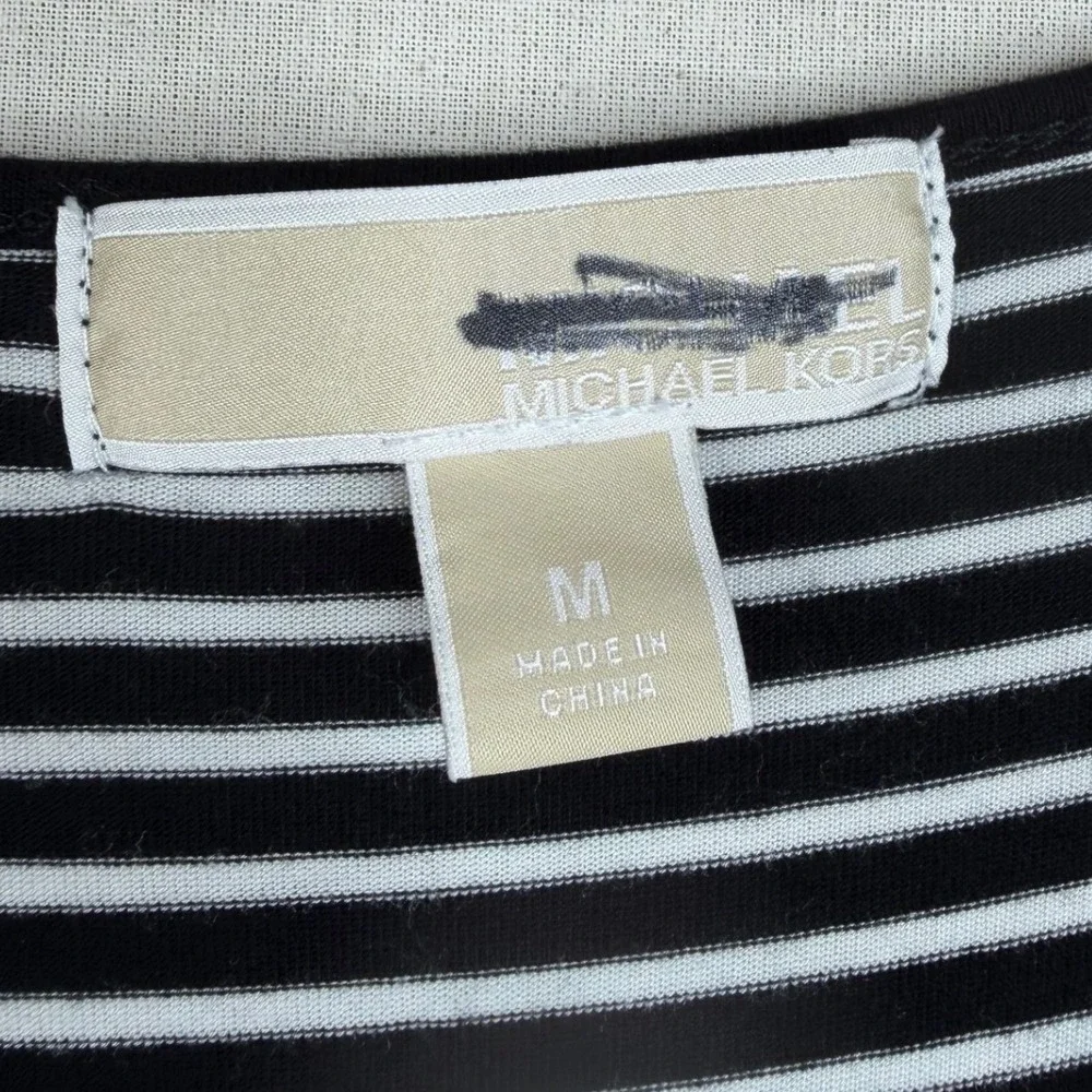 Michael Kors Striped Long Sleeve Dress size‎ Medium Black/White